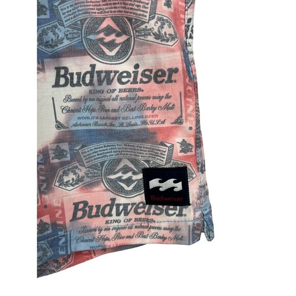 Budweiser Billabong XL Mens Swim Trunks Red/White/Blue with Pocket - Picture 6 of 9